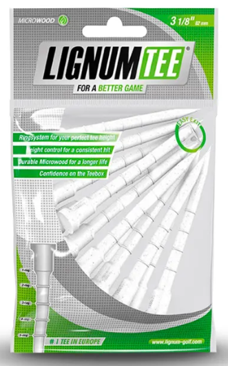 Lignum Tee 3 1/8" Packung mit 12 stk, weiß