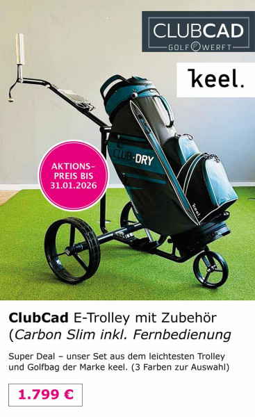 ClubCAD Carbon Slim und ClubDRY wasserdichtes Golfbag Bundle