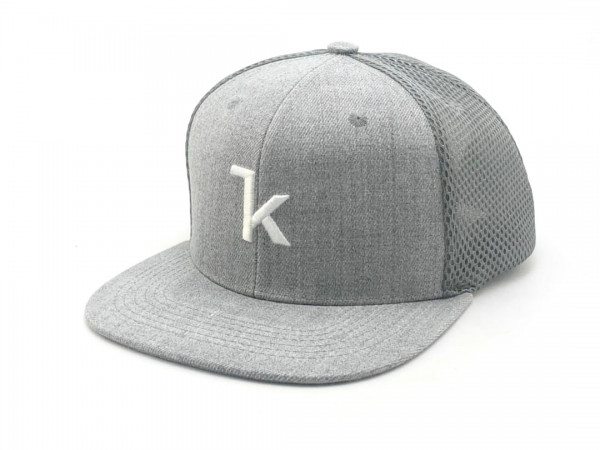 Keel Snapback Cap grau/grau mit flachem Schirm Mesh